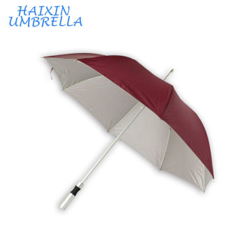 Chinese Supplier Innovative Business Light Walking Stick Promotion UV Protection Aluminium Hotel Long Umbrella with Logo Prints